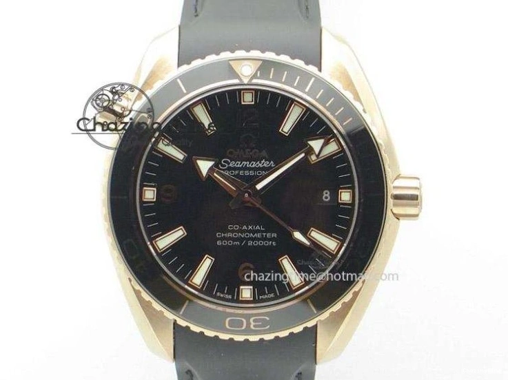 0129 EyeCatching Planet Ocean Master Chronometer SS OM 1:1 Best Edition Blue Dial On Leather Strap A 8176